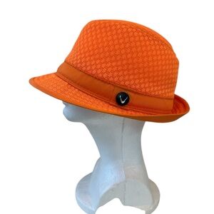 Never worn bright orange fedora S/m